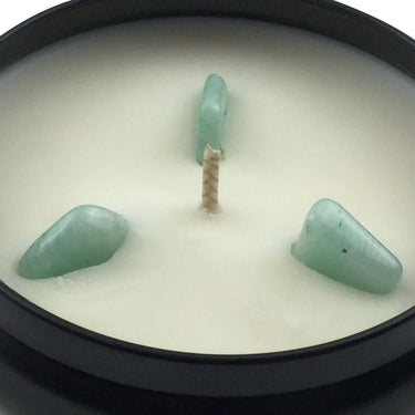 Amazonite Crystal Infused Soy Wax Candle-Your Soul Place